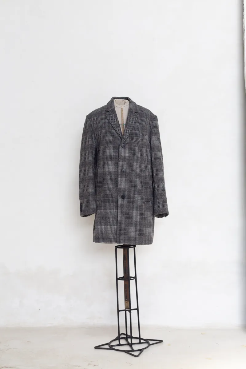 Grey checked coat