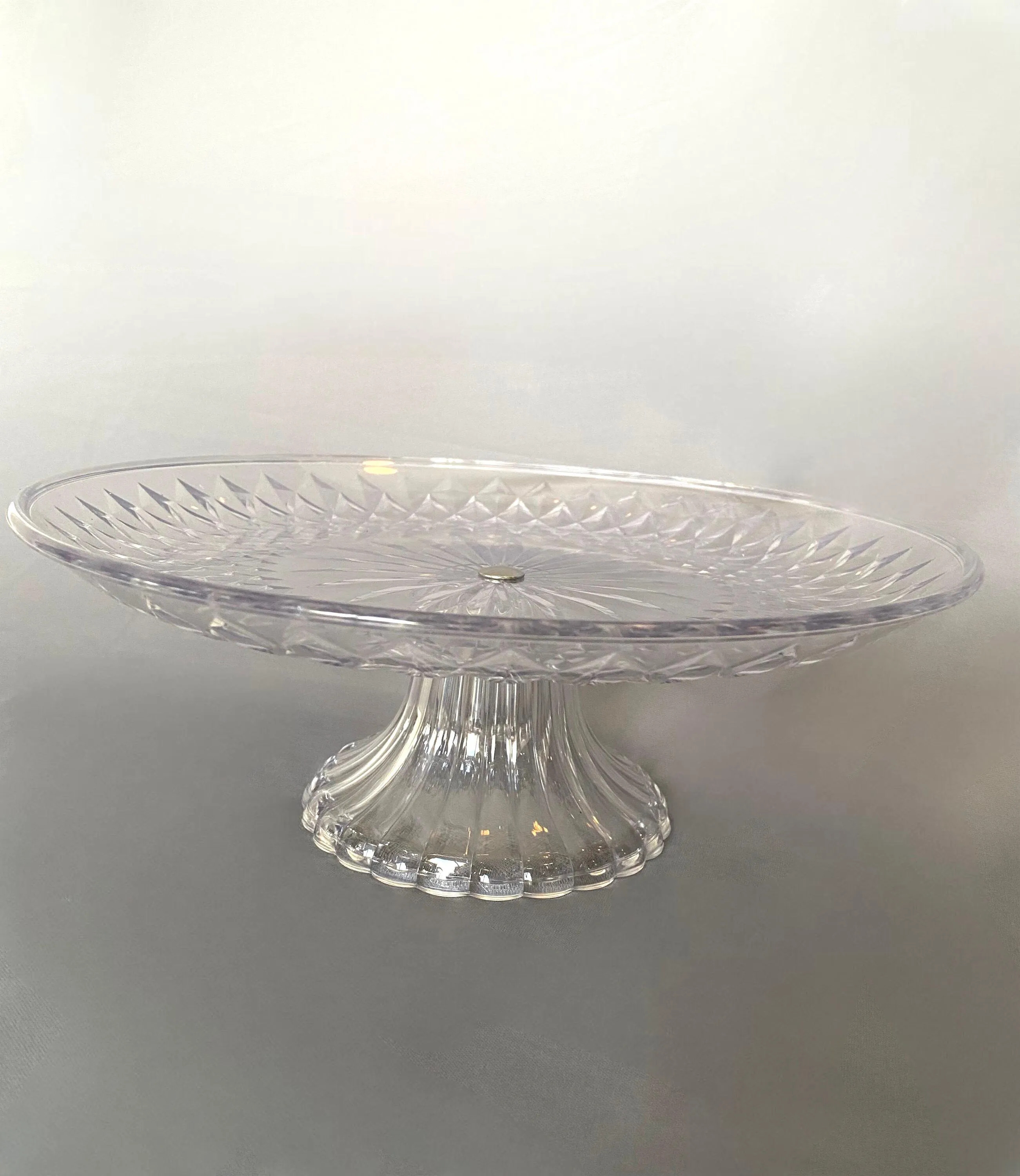 Vintage Clear Pedestal Cake Tray