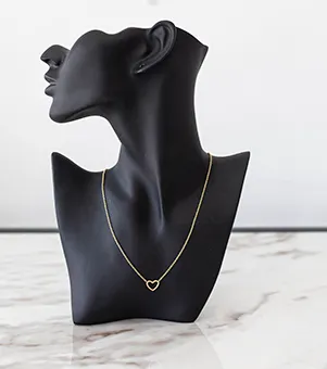 Thin Gold Chain with Heart Pendant