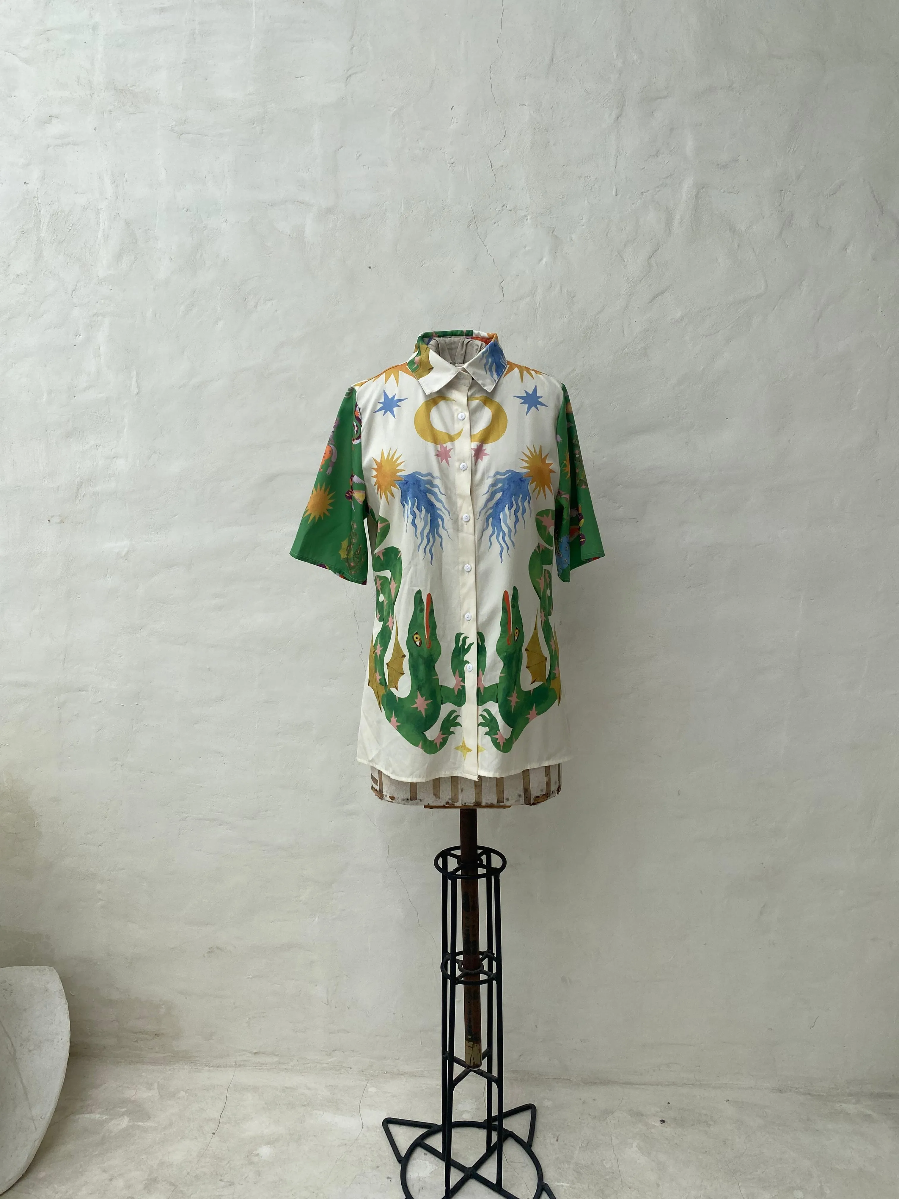Animal Printed Green Top