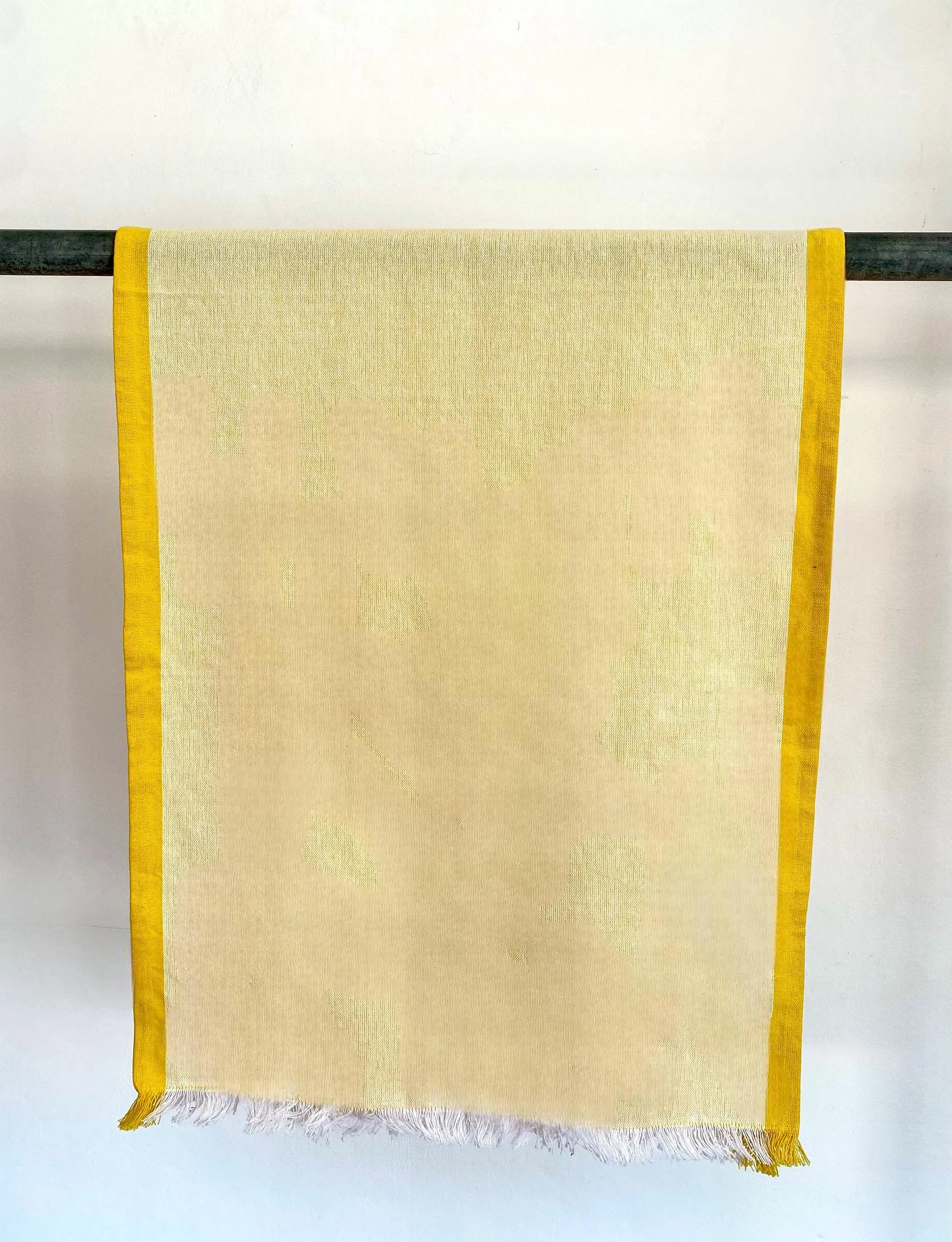 Mustard Yellow Beach Towel with Fringe