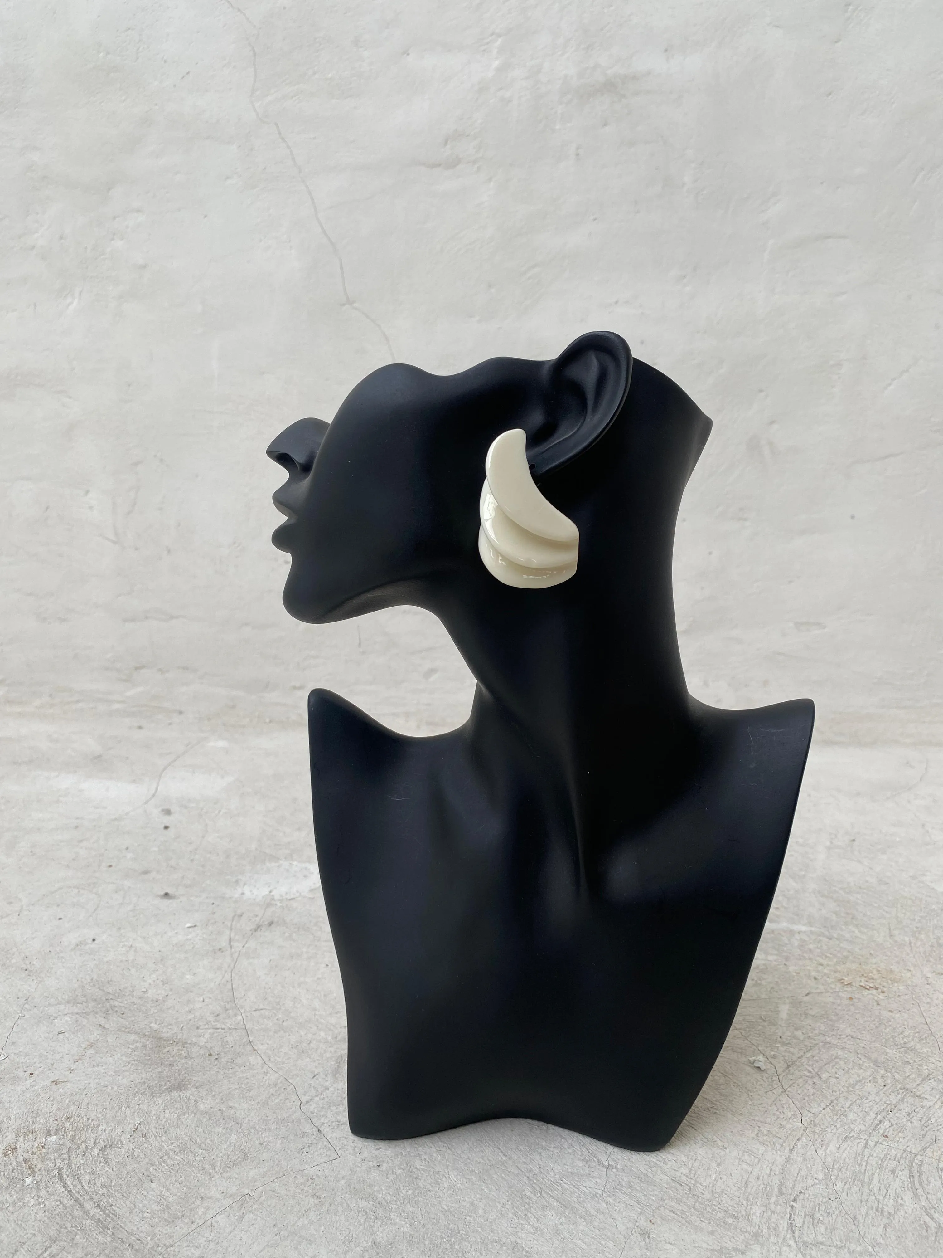 White Statement Earrings