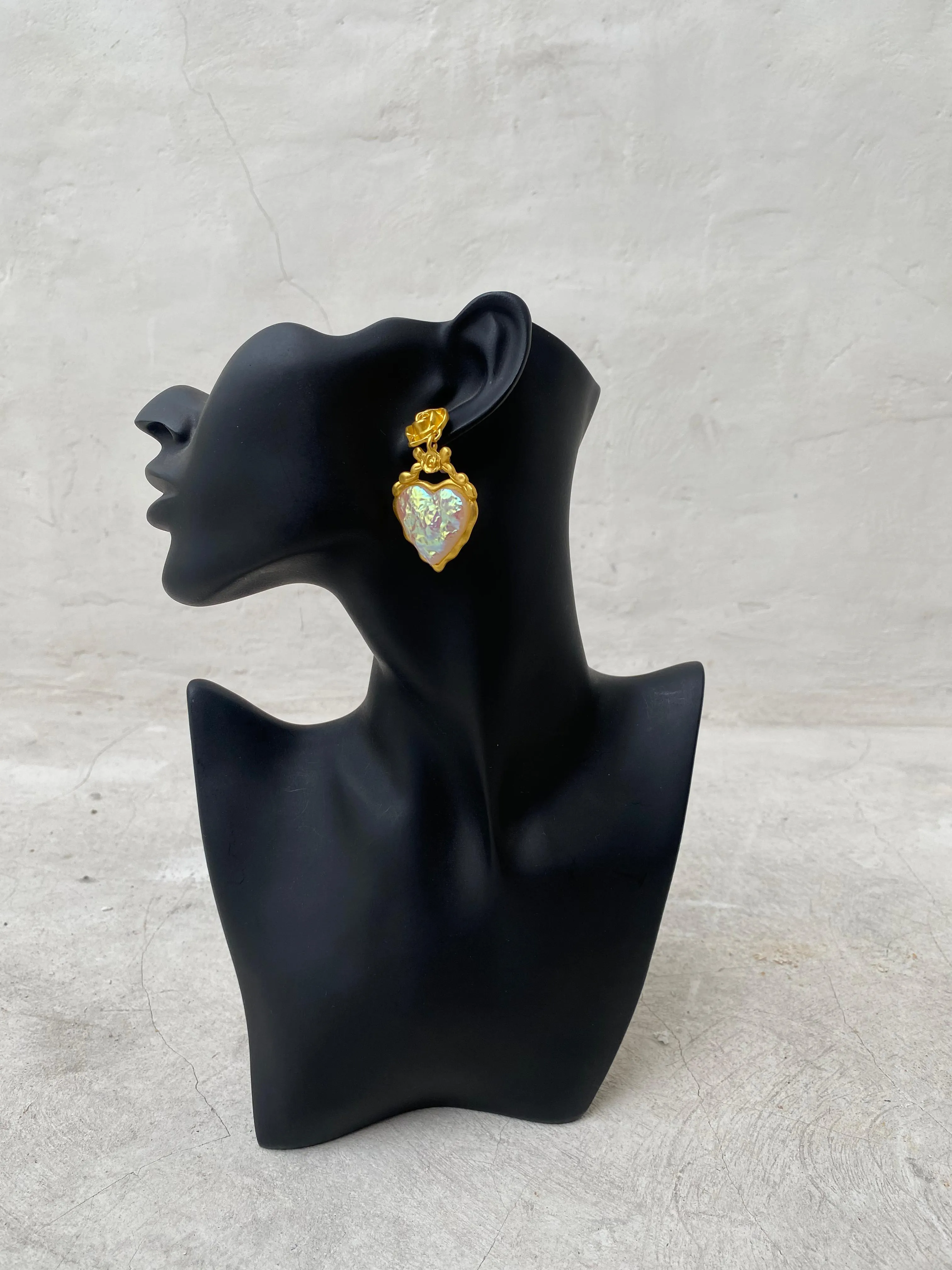 Holographic Gold Heart Earrings