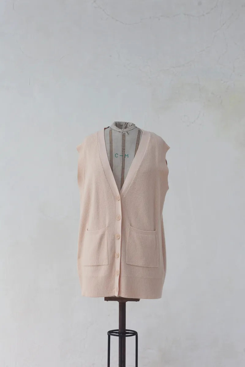 Pale Pink Cardigan Vest