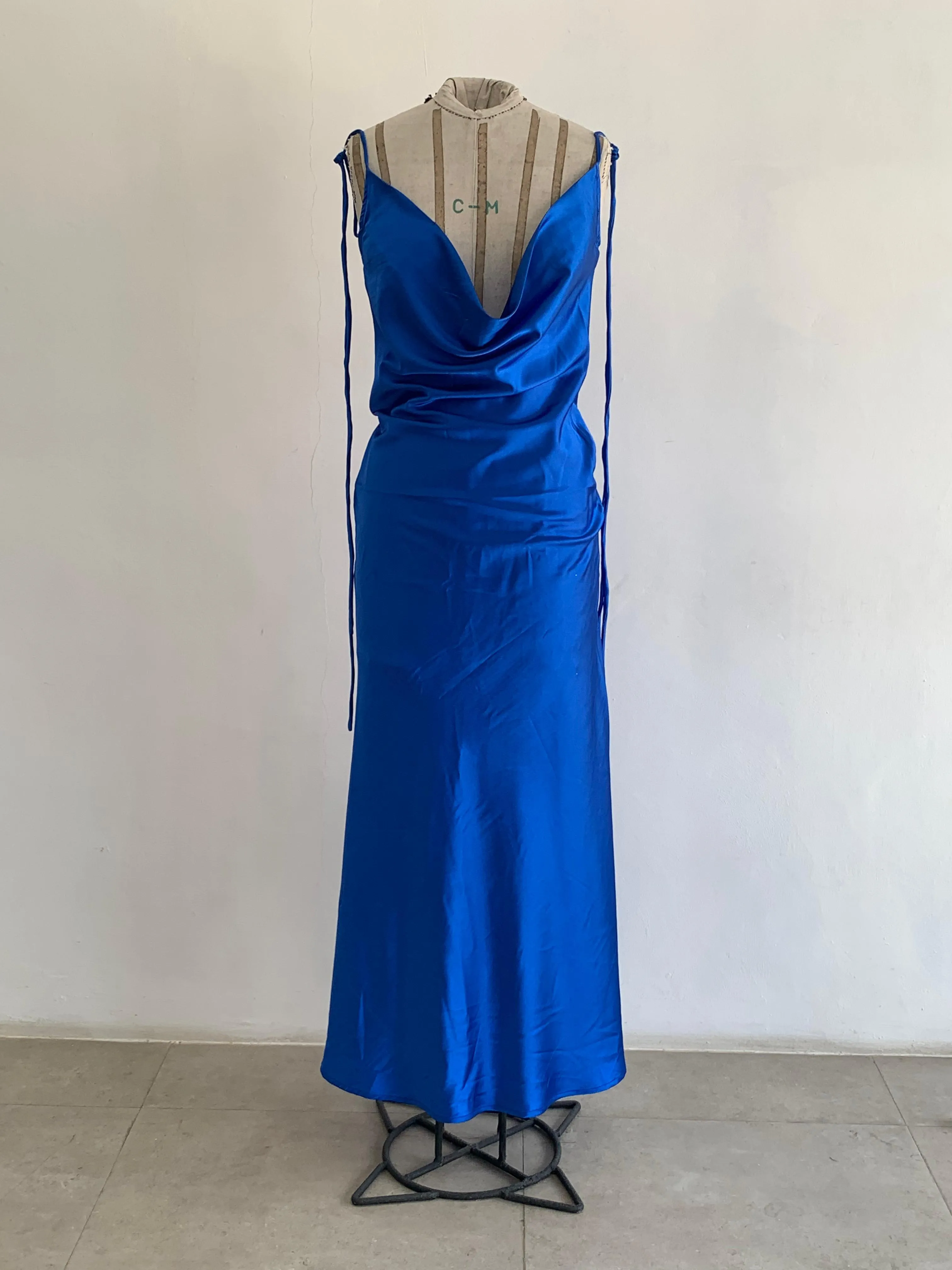 Blue Satin Dress