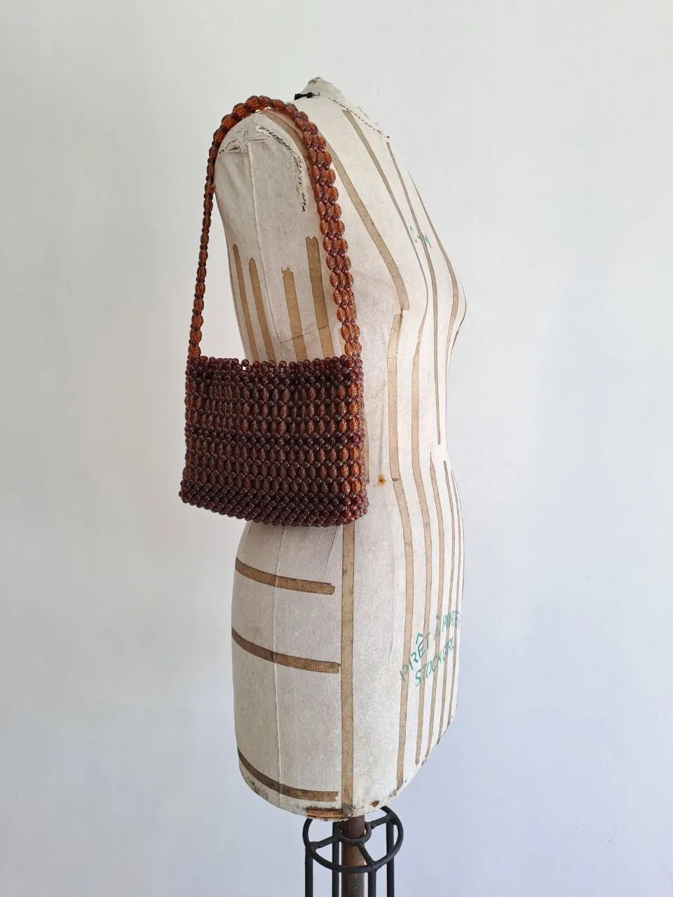 Brown Beads Shoulder Bag