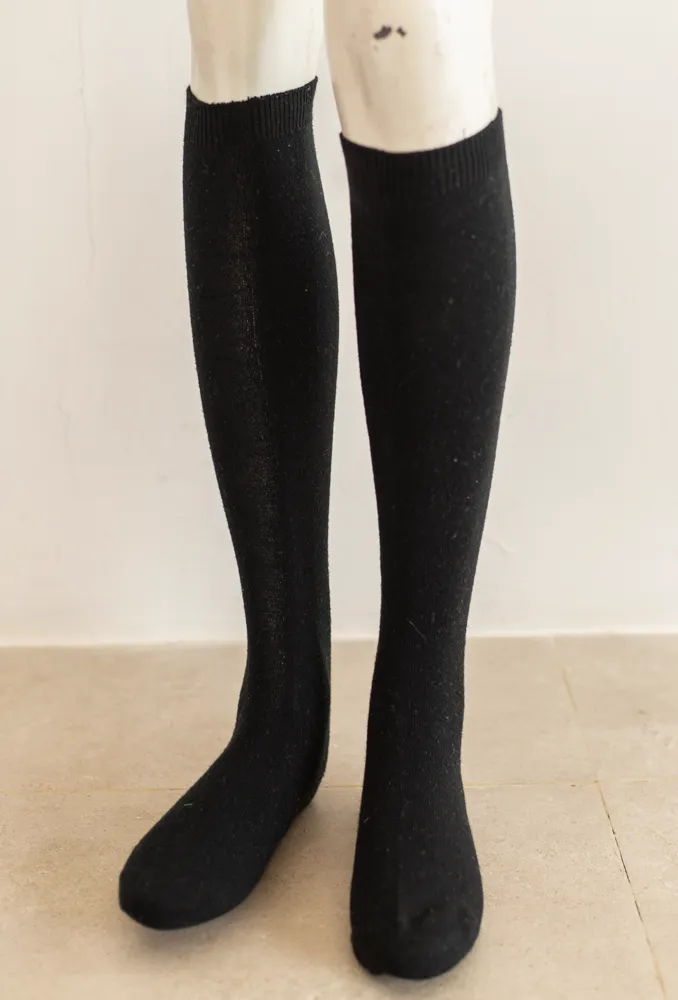 Black Knee High Socks