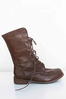 Brown Lace up Leather Boots
