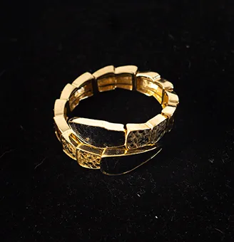  Gold Twisted Snake Scale Bracelet