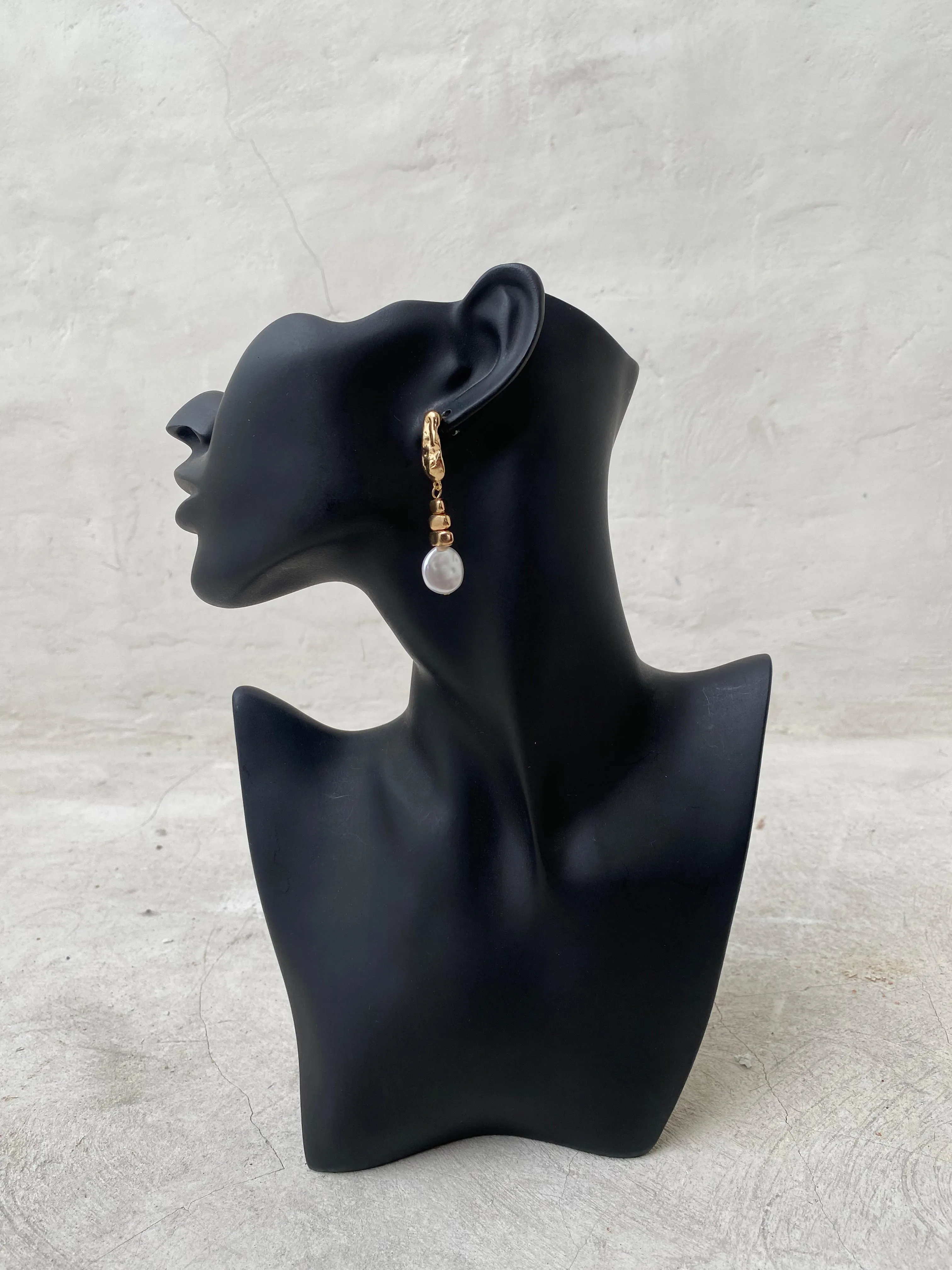 Gold Pearl Drop Earrings