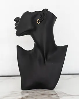 Gold Minimal Earrings with Twisted Hoop