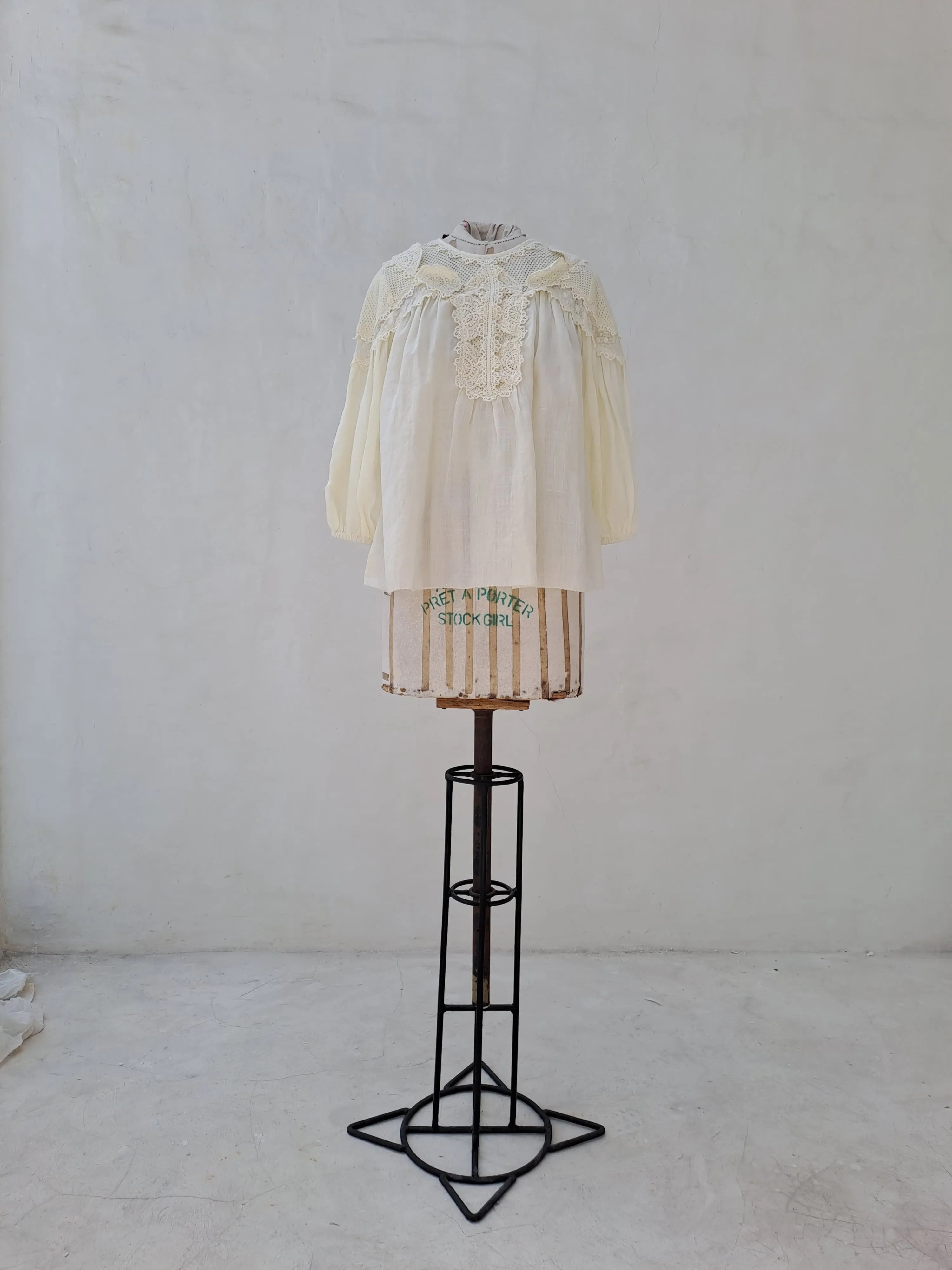 Innika Choo Pale Yellow Edwardian Lace Top