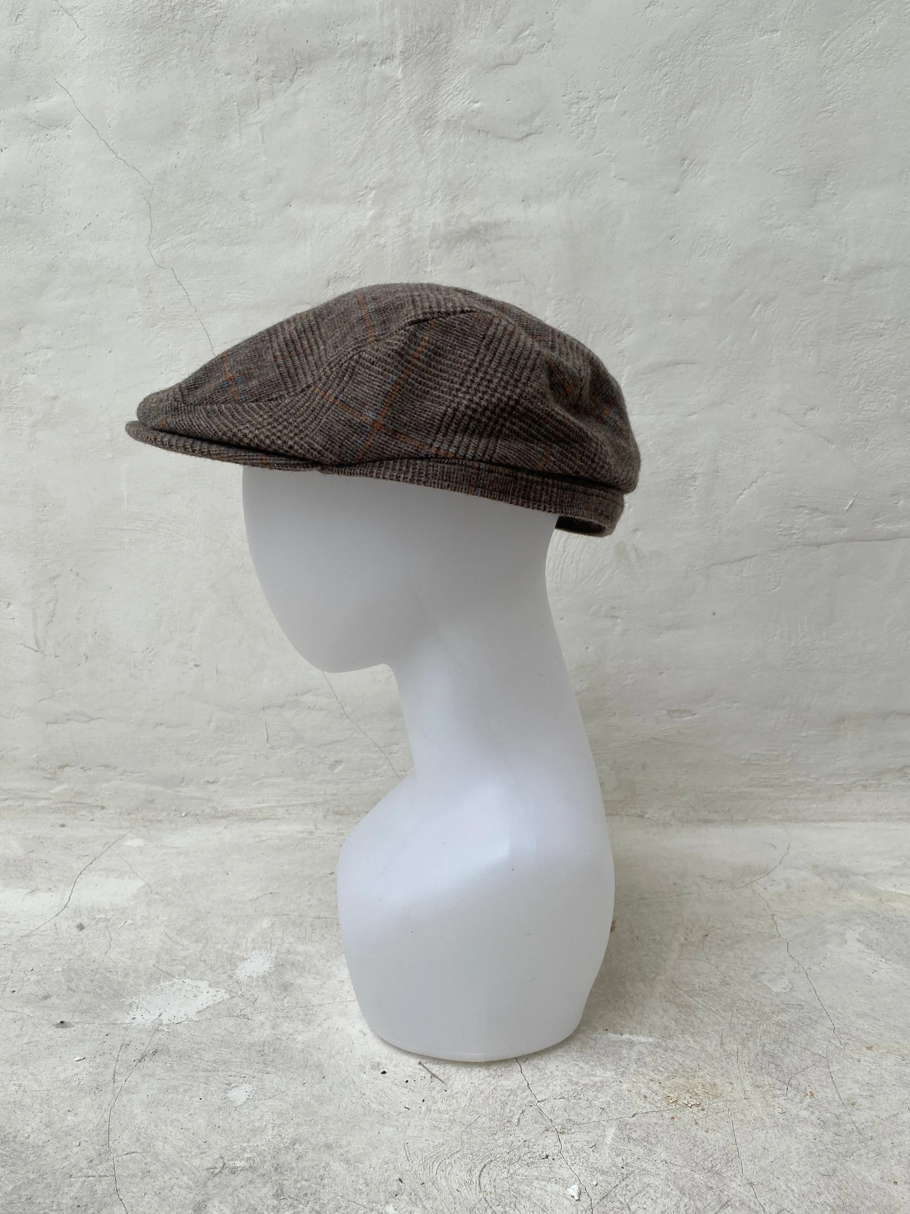 Men's Grey Chequered Flat Cap 