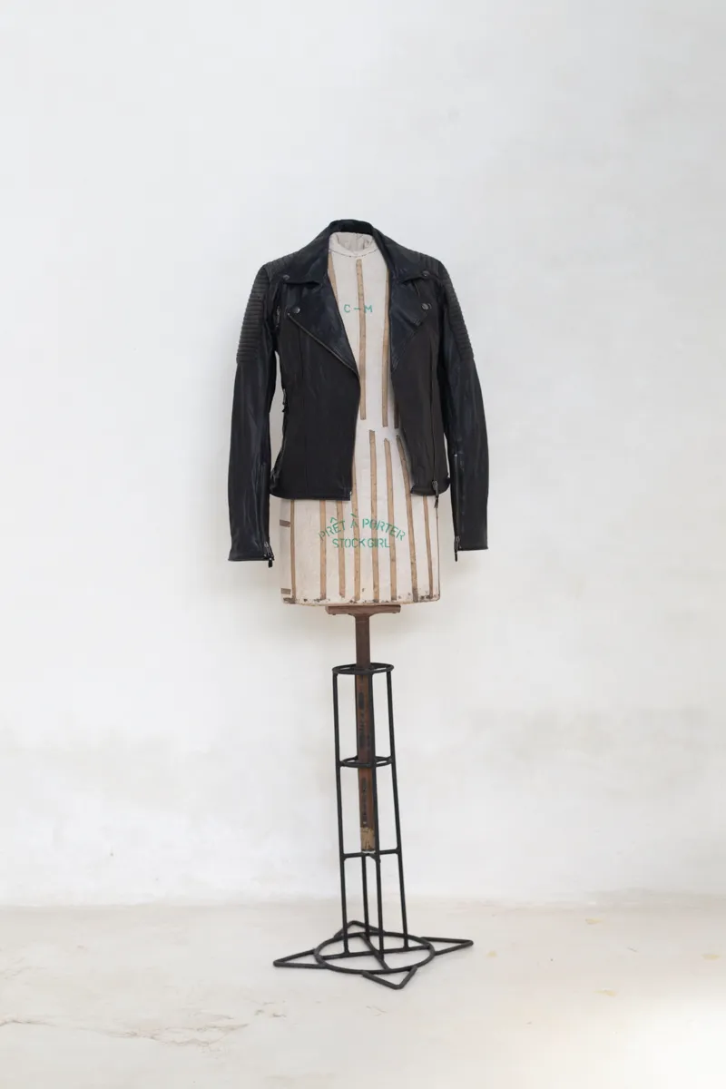 black leather jacket
