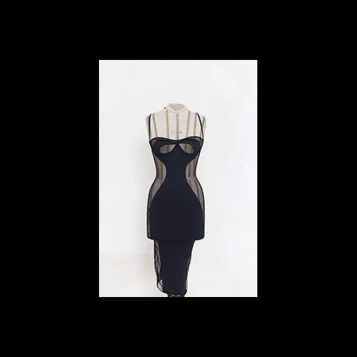 Structured Black Sheer Dress by God Save Queens