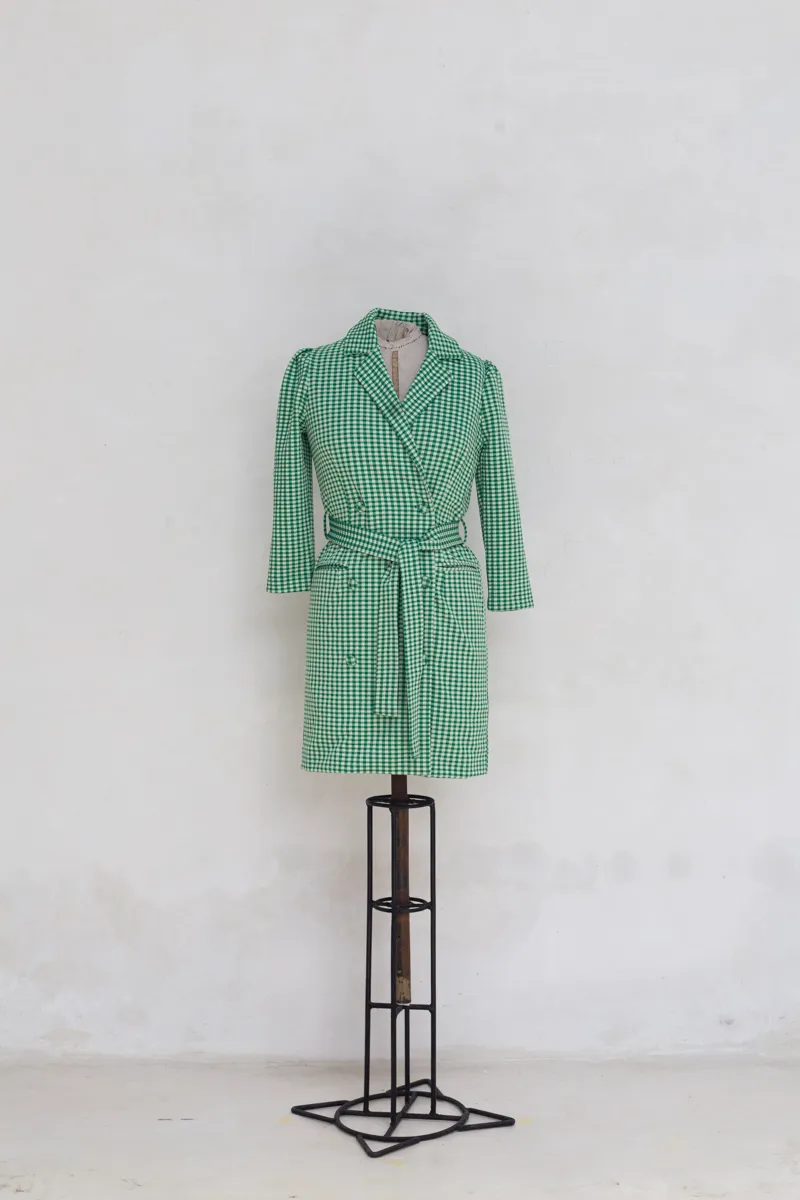  Green and White Chequered Coat