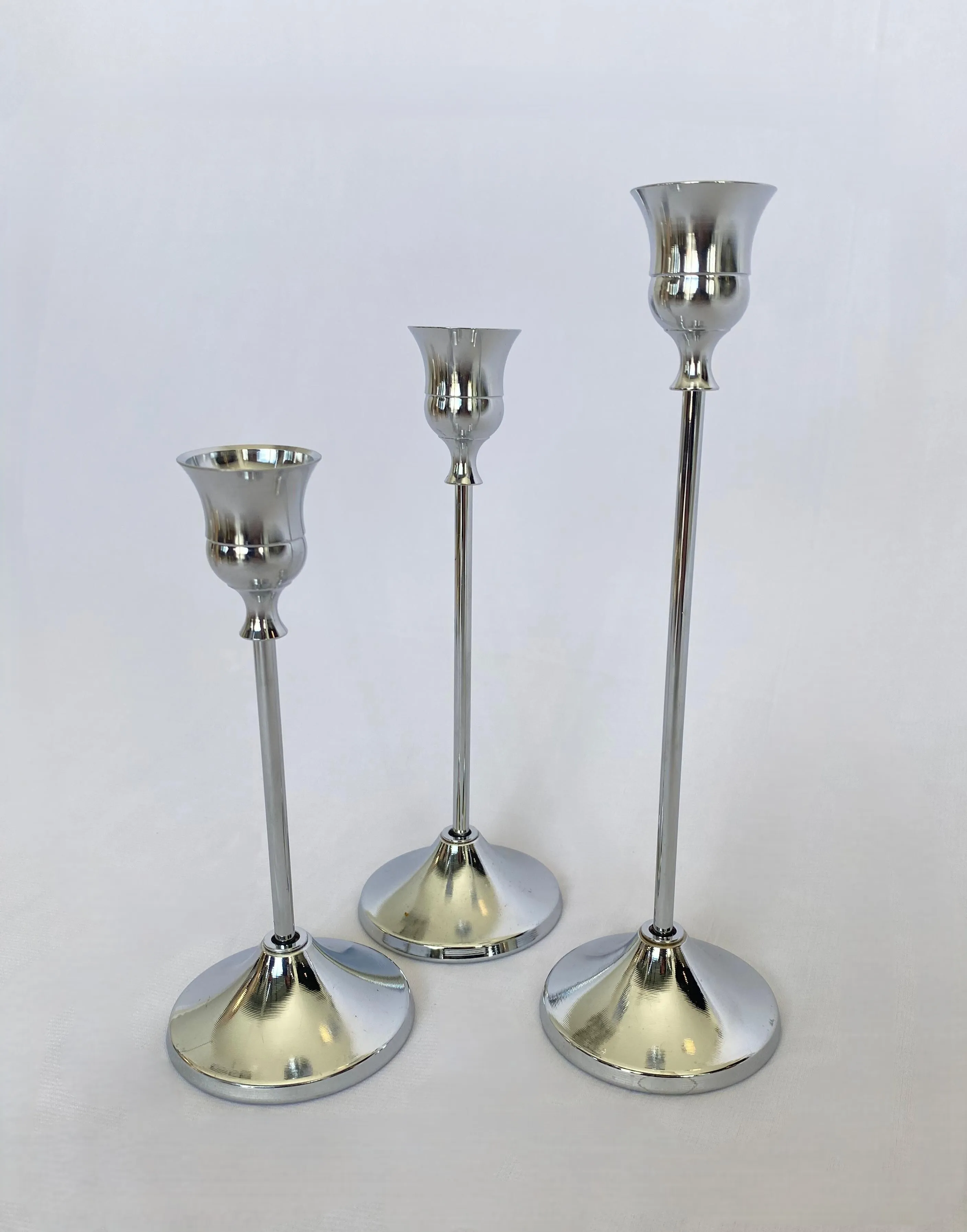 Silver Midcentury Candlesticks (Set)