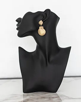 Gold Scallop Shell Vintage Style Earrings