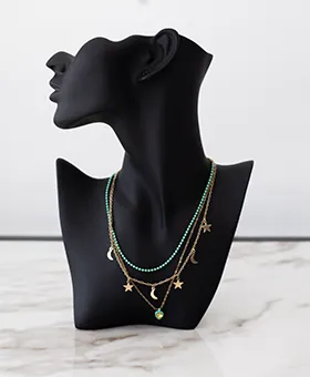 Layered Set of 3 Necklaces with Charms