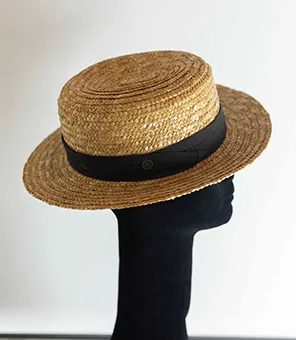 Straw Hat with Black Band