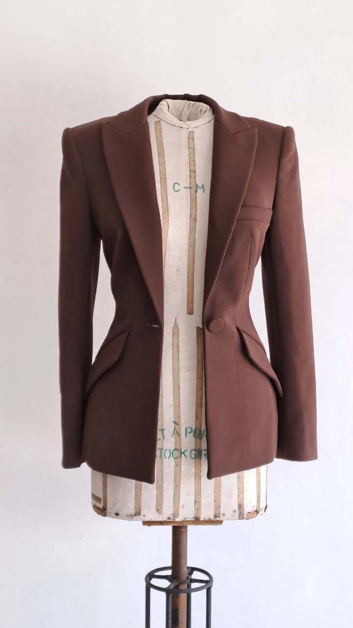 Brown Fitted Blazer