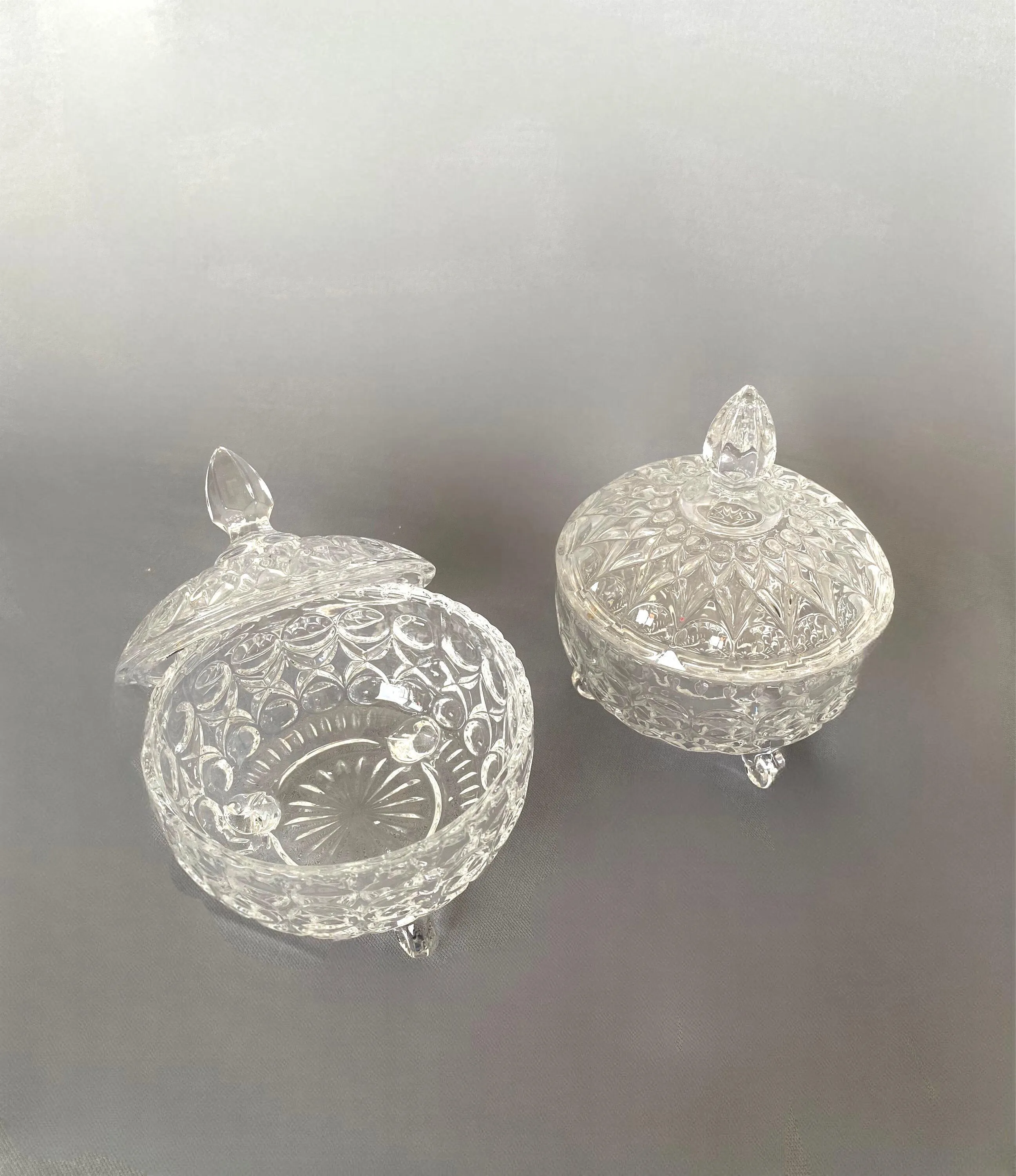 Vintage Crystal Candy Bowl with Lidded