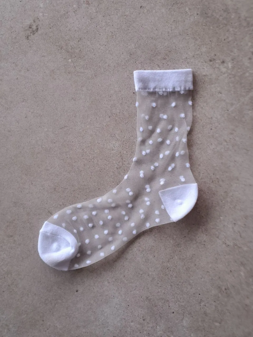 White Dotty Sheer Socks