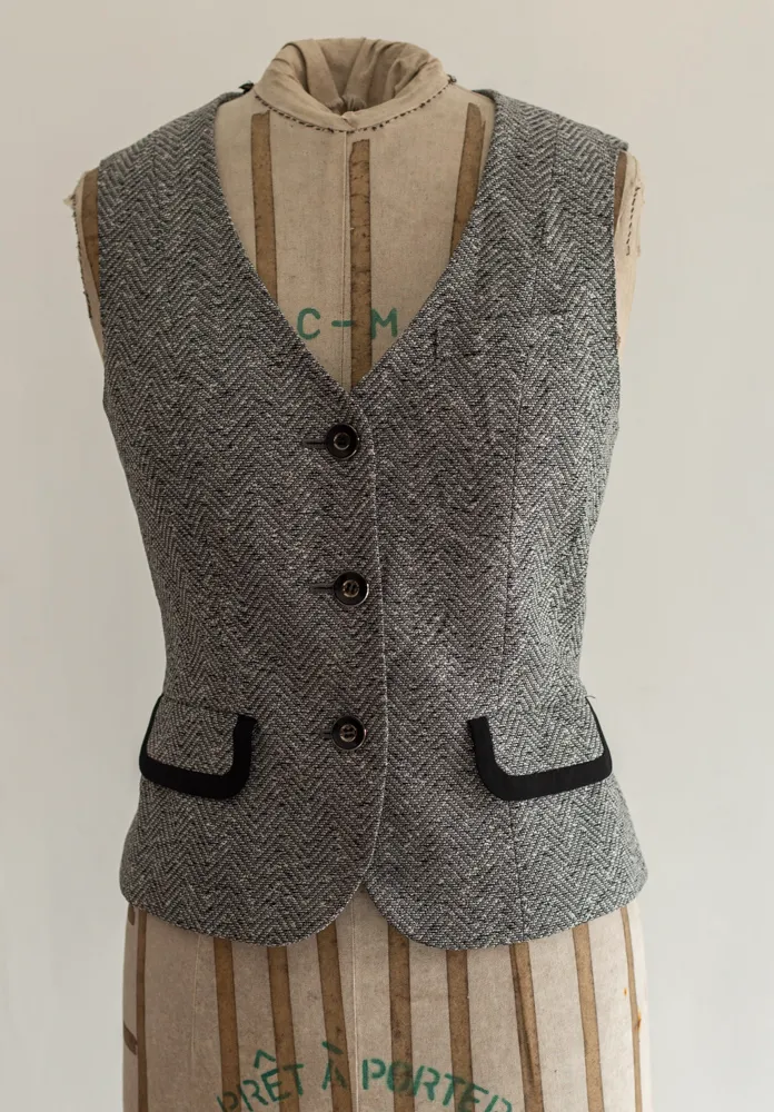 Grey and Black Wool Vest 