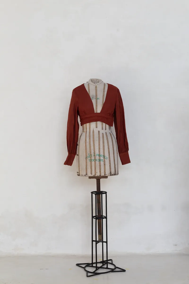 Short Red Silk Top