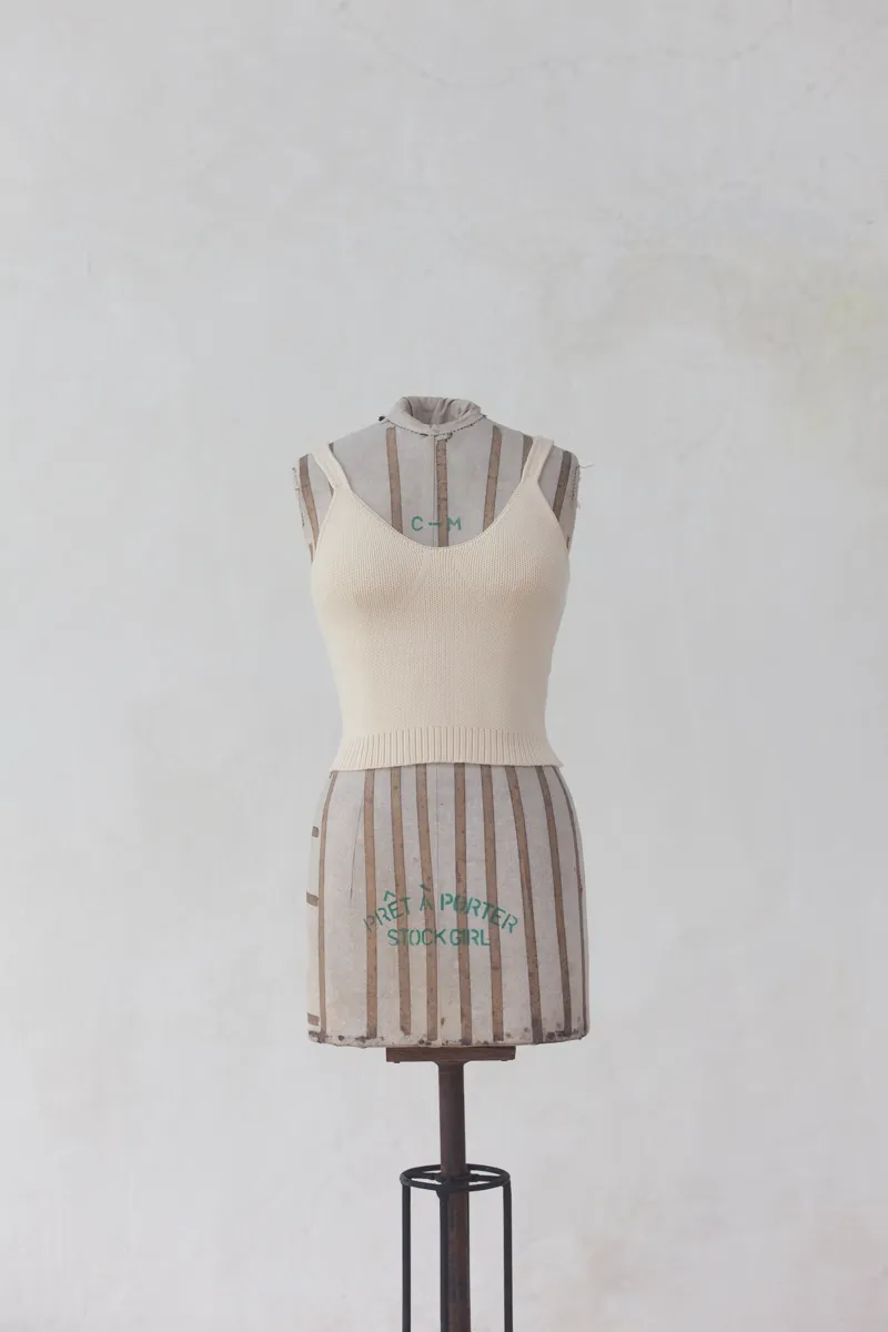 Cream Knitted Tank Top