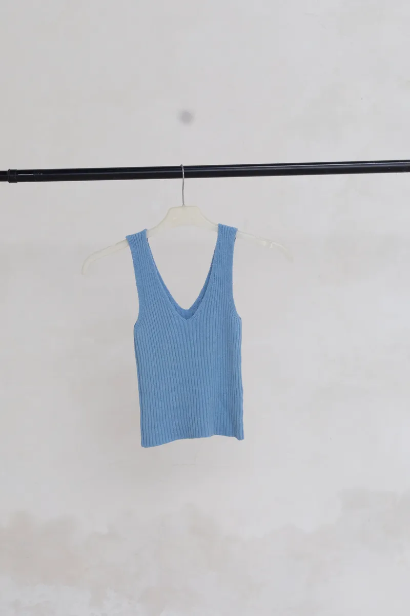 Blue knit vest