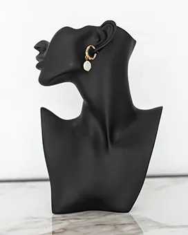  Hoop Earrings with Pearl Pendant