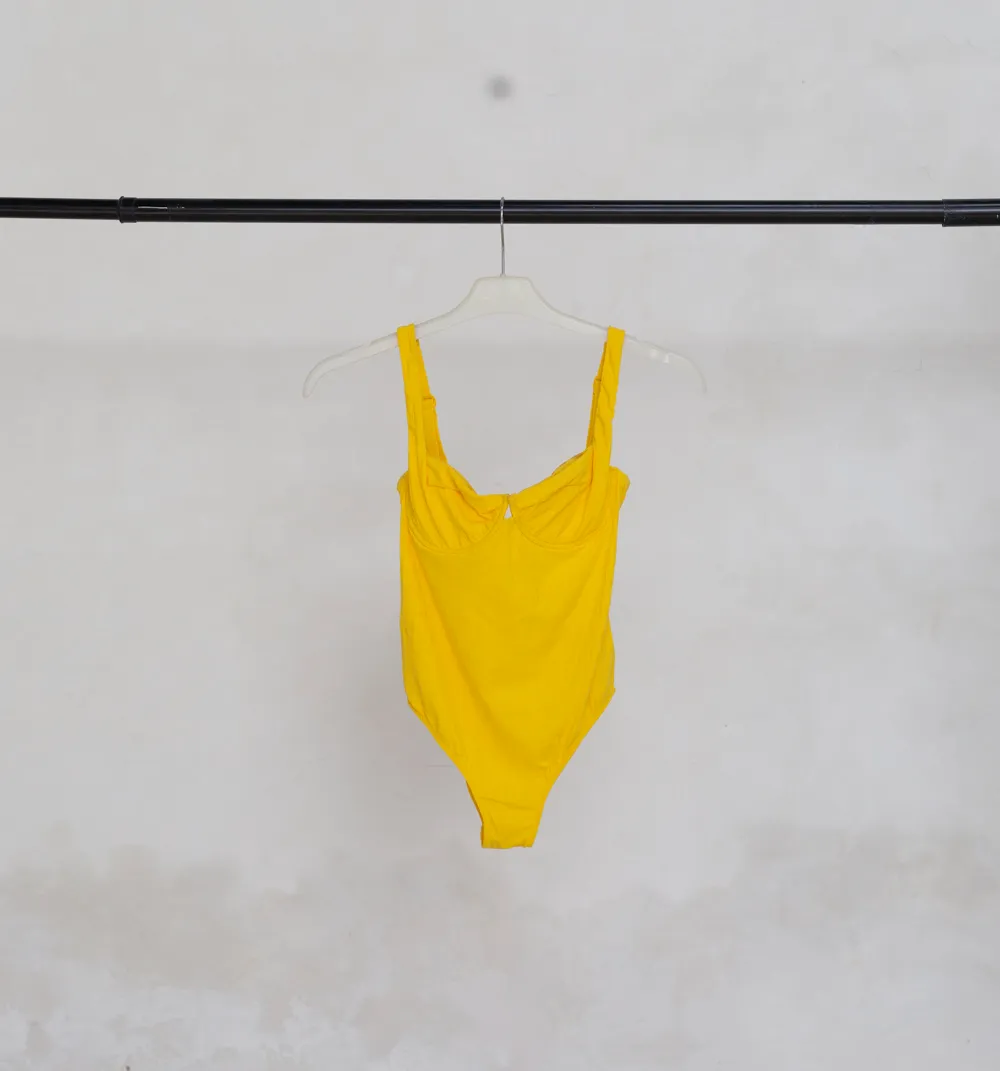 Yellow Swimsuit with Back Tie
