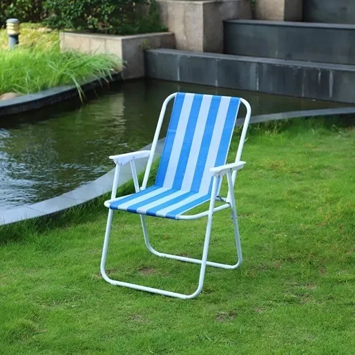 Striped Blue Portable Chair