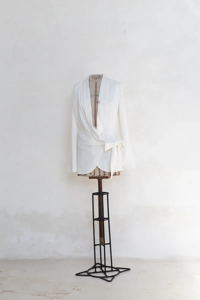 Silk drape Rat & Boa Jacket