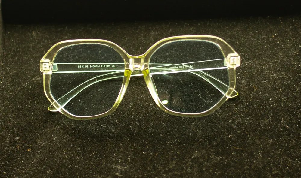 Clear Sunglasses with Green Lenses