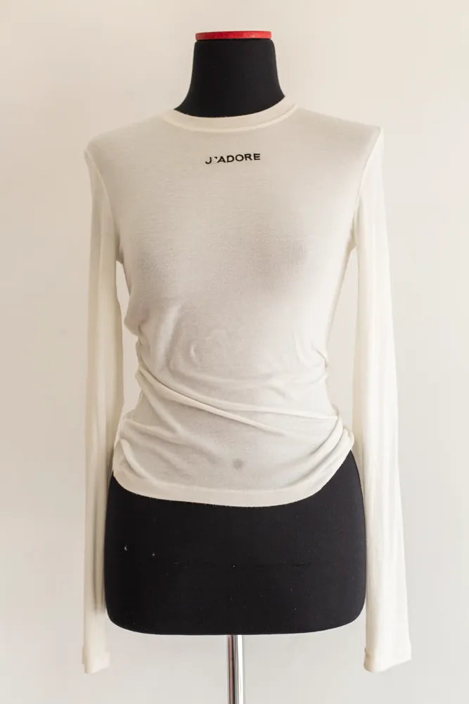 White " J'ADORE"  Dior Top