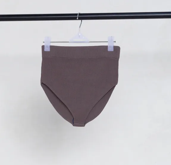  Taupe High Waisted Knitted Briefs