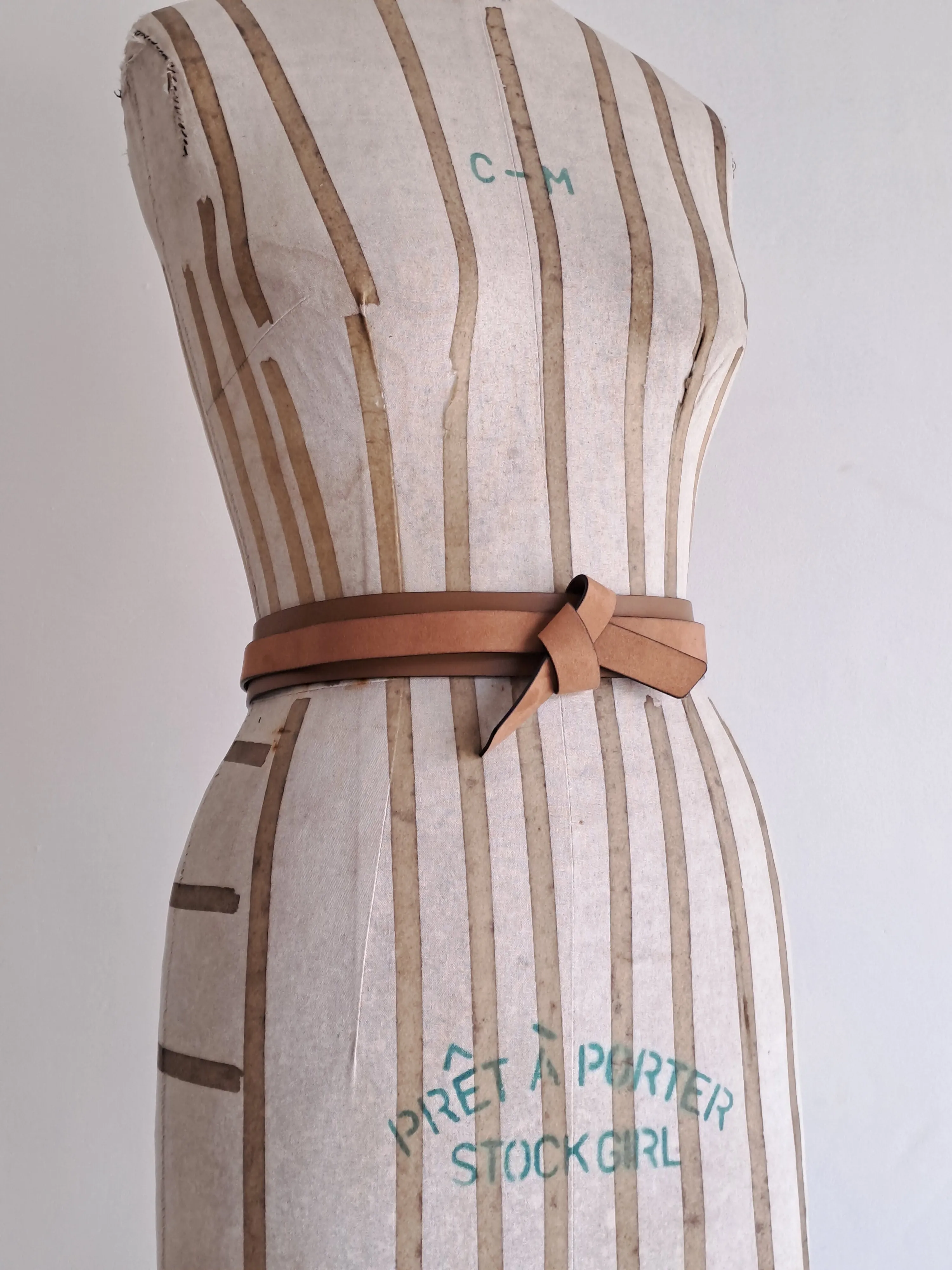 Faux Leather and Suede Tied Belt