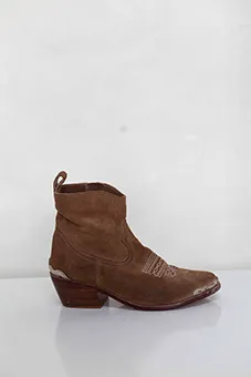 Embroidered Cowboy Style Ankle Boots