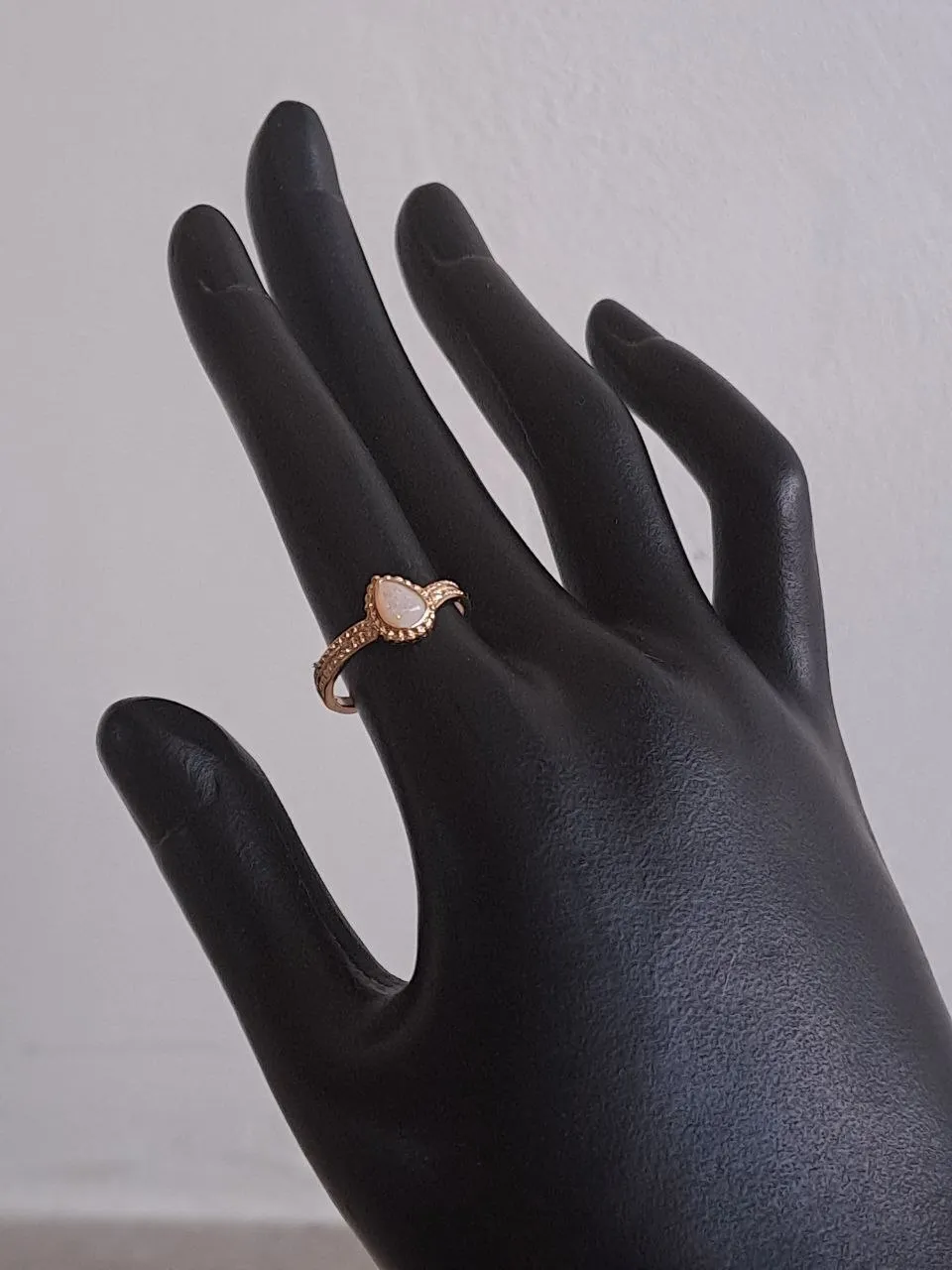 Gold Ring with Tear Drop Gem