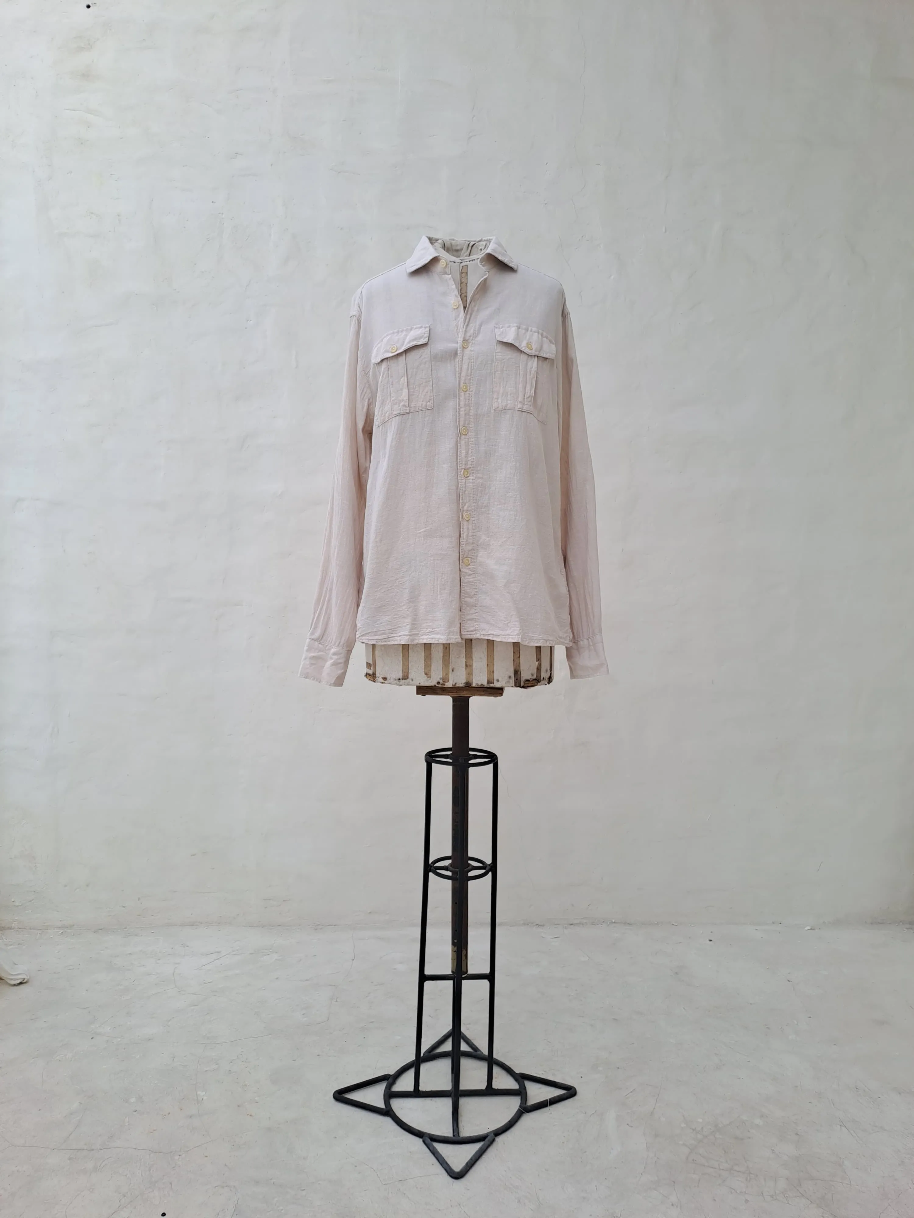 Dan John Men's Beige Linen Shirt