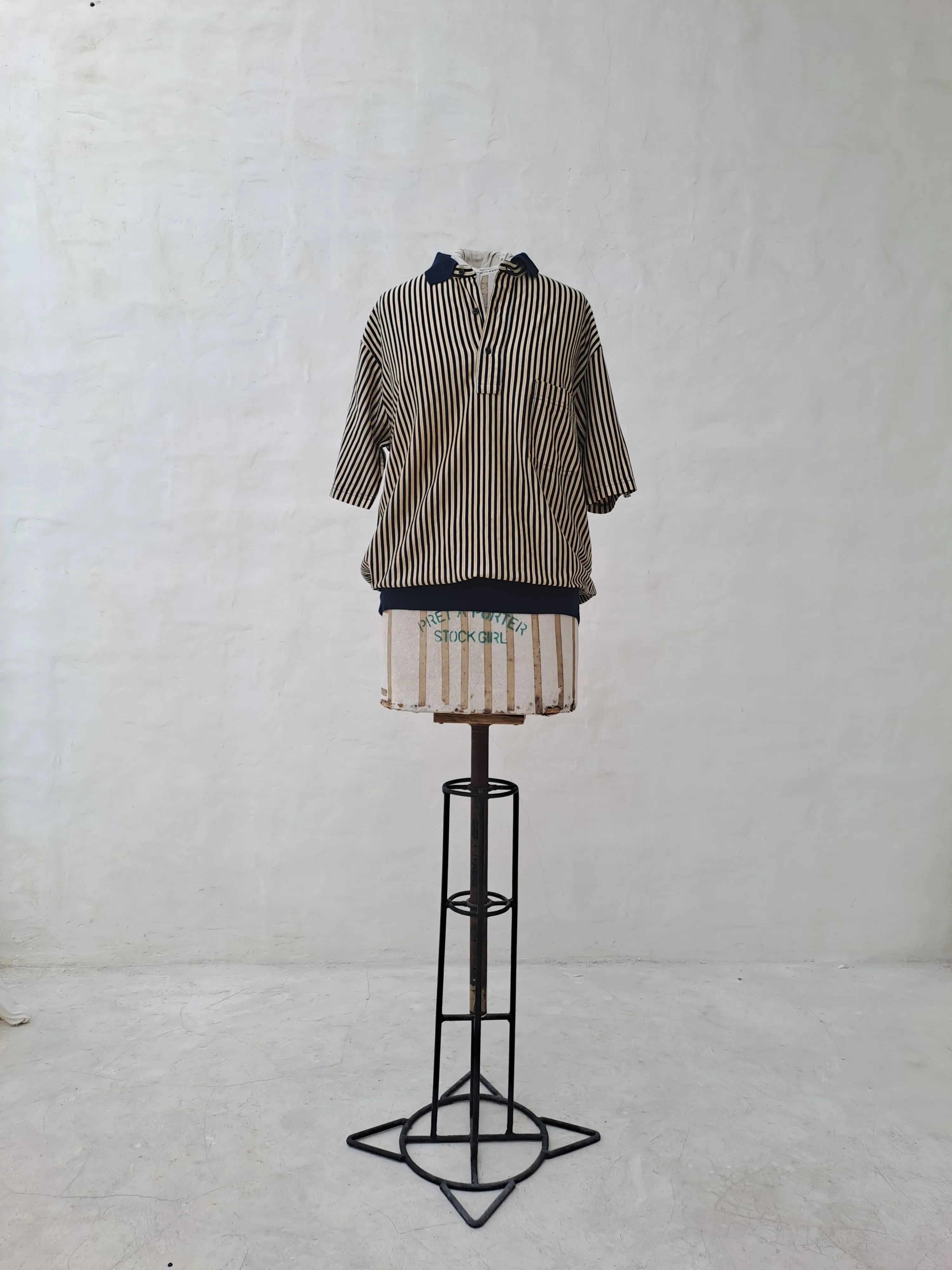 Men's Polo Shirt with Yellow and Black Striped