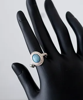 Silver Ring with Blue Gemstone