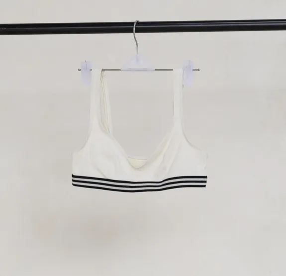 White Bikini with B/W Striped Band ( Set)