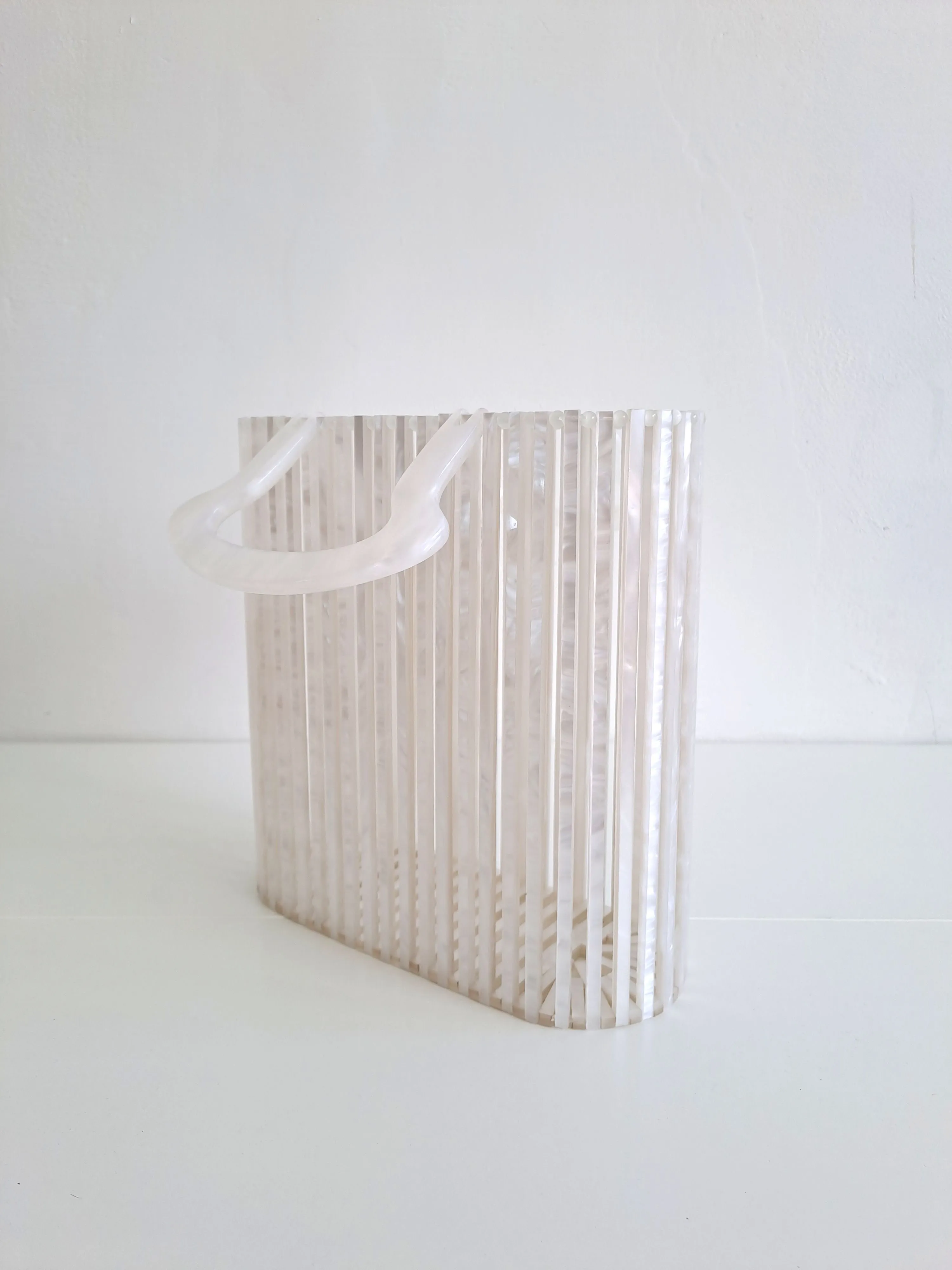Pearl White Stripe Bag