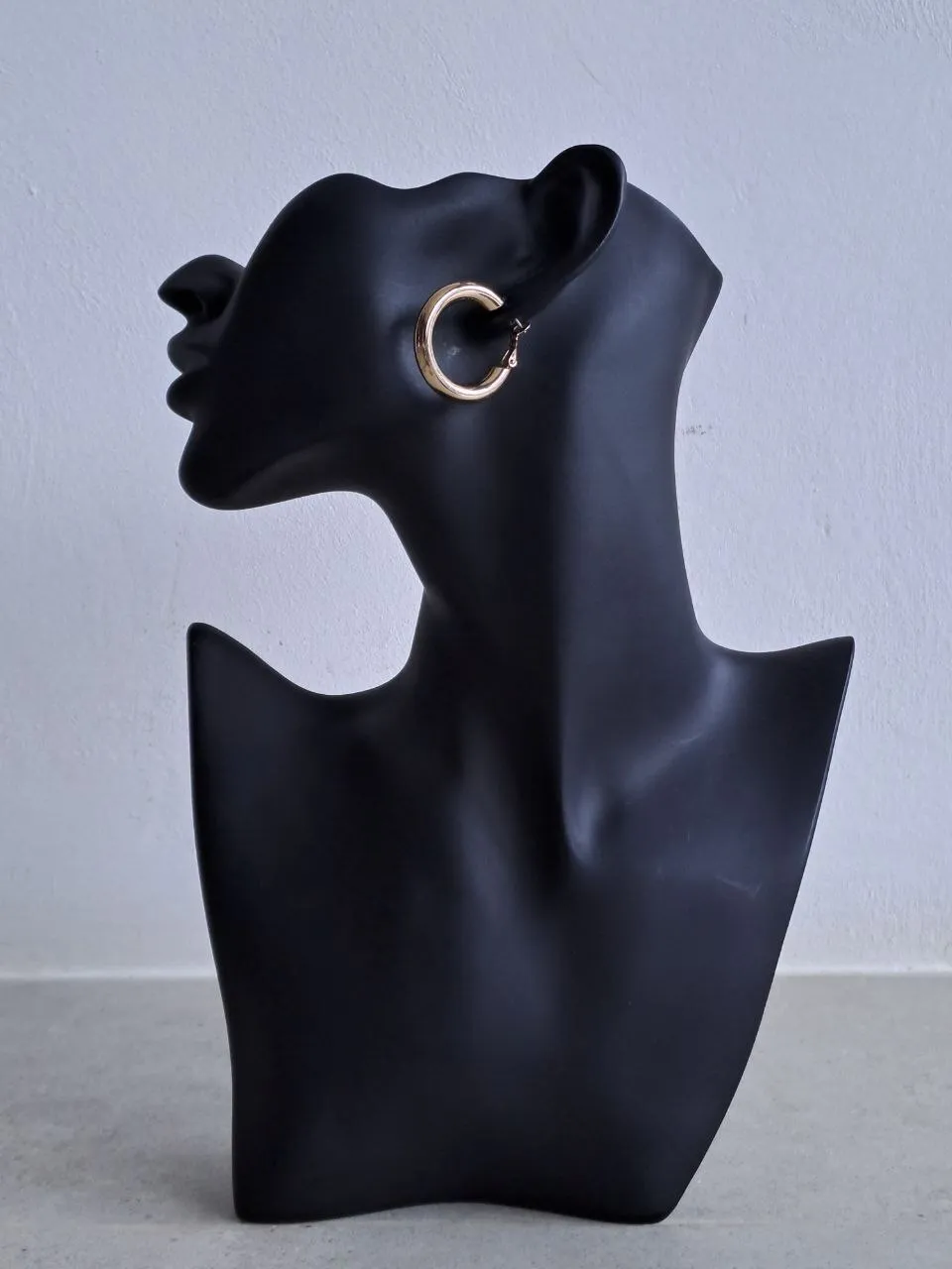 Gold Piped Hoop Earrings