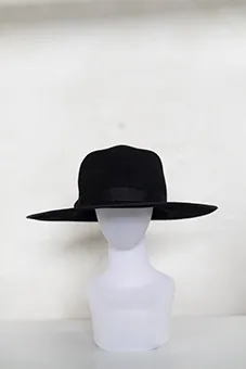  Black  Wide Brim Fedora Hat