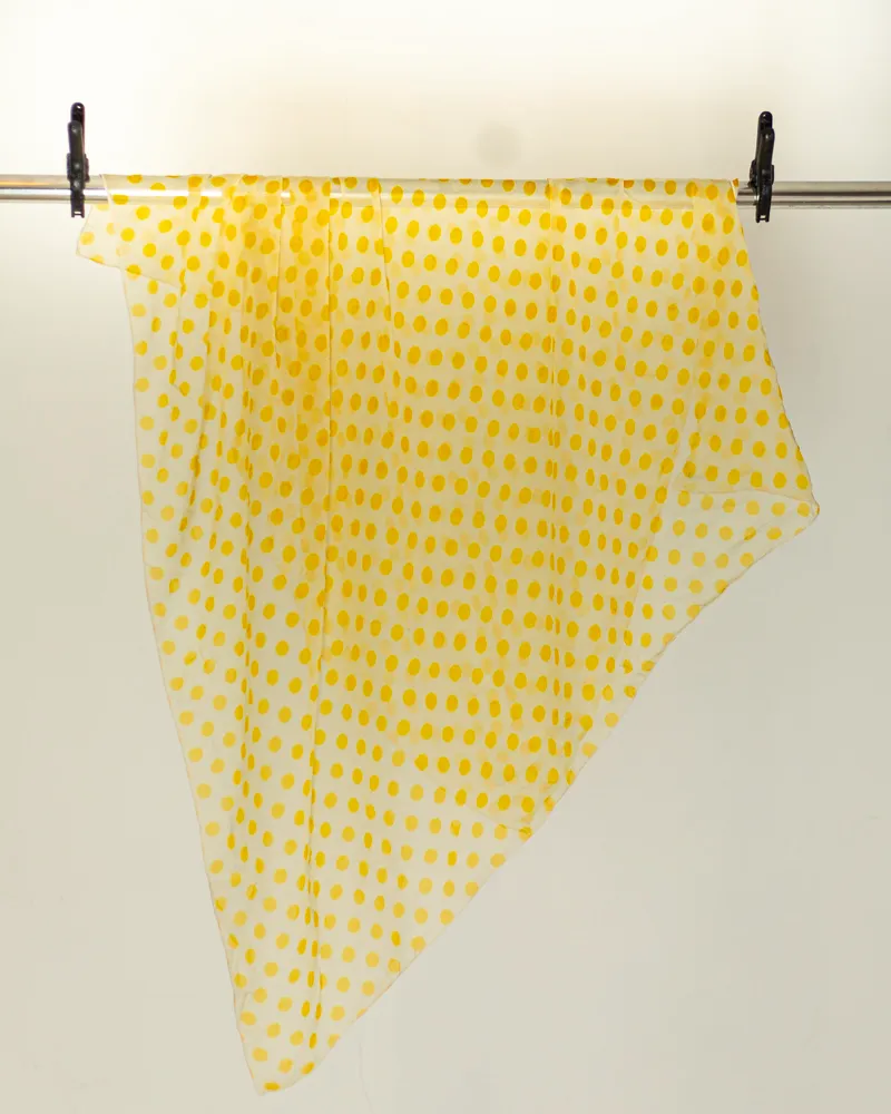 Sheer Yellow Polka Dot Scarf