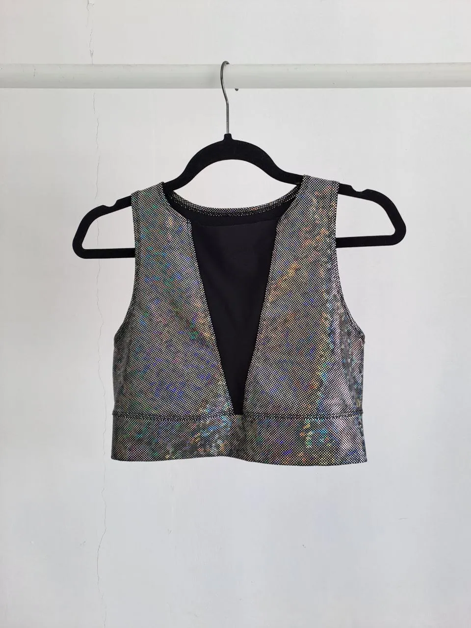 Metallic Glittery Crop Top